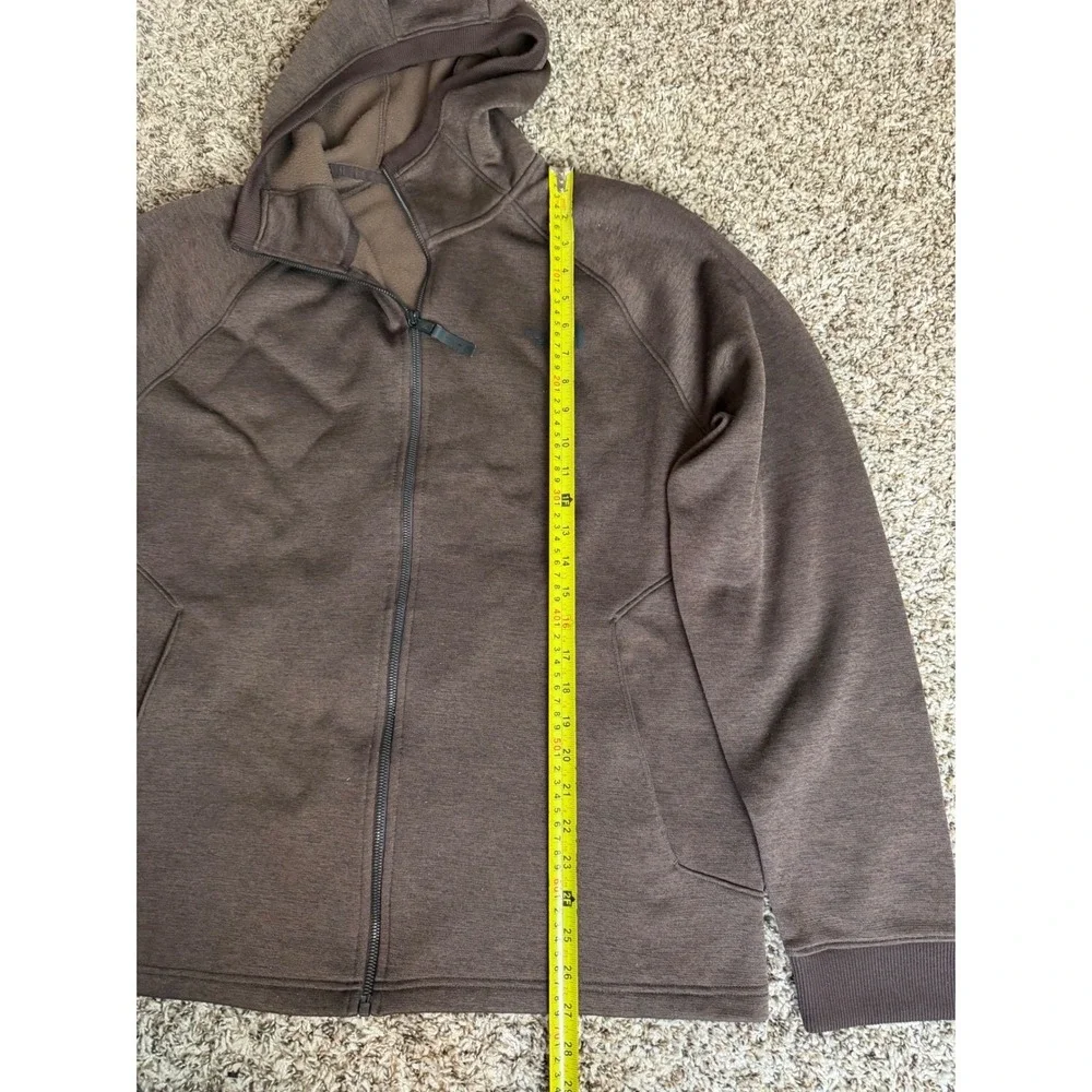 The North Face Mens XL Full Zip Hoodie Brown Heather Fleece Lined Jacket XL/TG